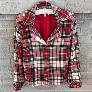 Coldwater Creek Red Plaid Blazer- size 12